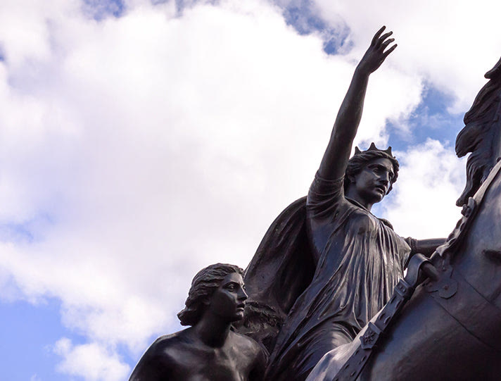 La statue de Boadicée sur le pont de Westminster, à Londres