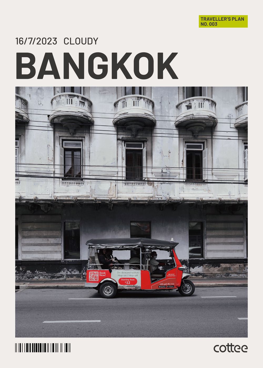 Carte de voyage Cottee : Bangkok